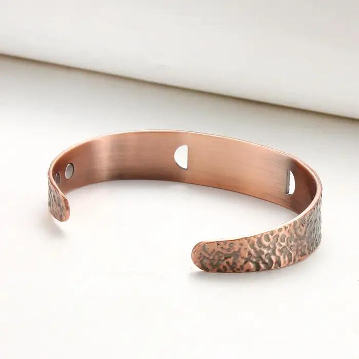 ARADOO Onyx oeil du diable Bracelet en cuivre pur aimant néodyme manchette ouverte 3500 Gauss bracelets de thérapie magnétique