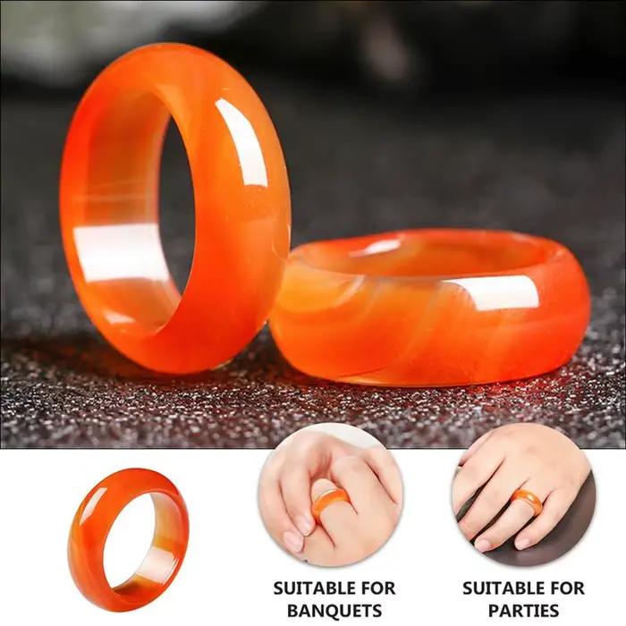 Bague en cristal de cornaline rouge pour femme