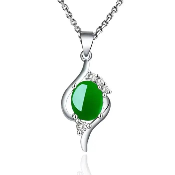 Pendentif amulette en Jade, collier porte-bonheur, cadeaux naturels pour femmes Hetian, mode calcédo