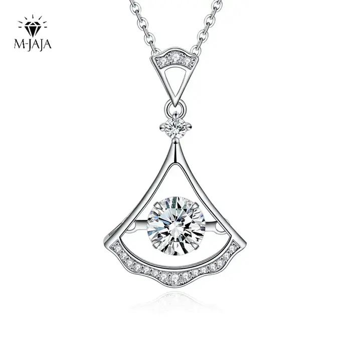 M-JAJA 1ct Moissanite jupe pendentif collier pour femmes S925 en argent Sterling diamant