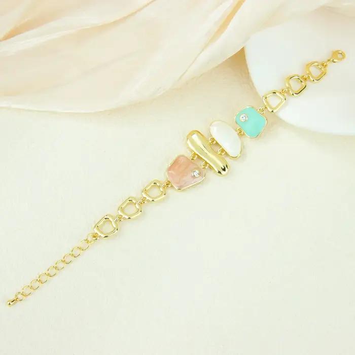 Bracelet en or cristal coloré pour femmes italiennes