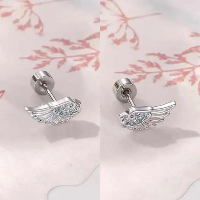 Boucles d'oreilles en forme d'aile de Zircon pour femmes