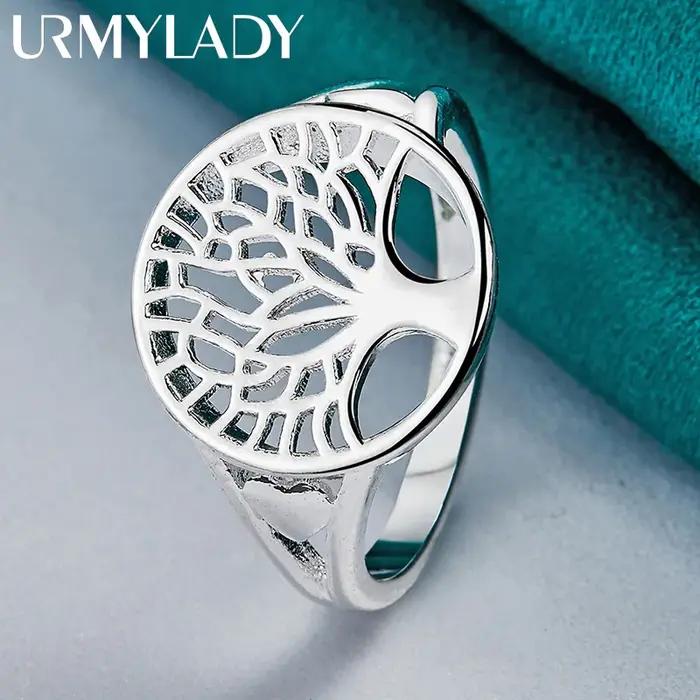 URMYLADY Argent Sterling 925 L'Arbre de Vie 7-10 # Bague pour femmes