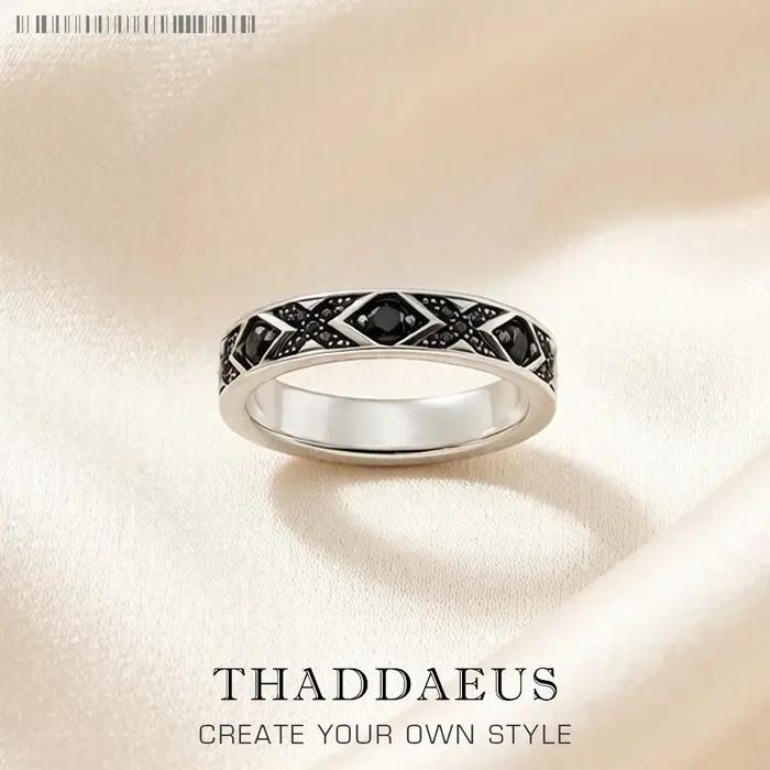 Bague noire asiatique, ornement de Style européen, bijoux fins ethniques pour femmes et hommes, tout