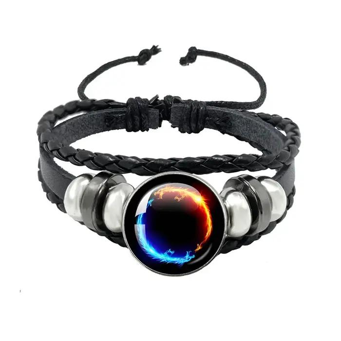 Yin Composer-Bracelet à Breloques Noir et Blanc pour Homme et Femme