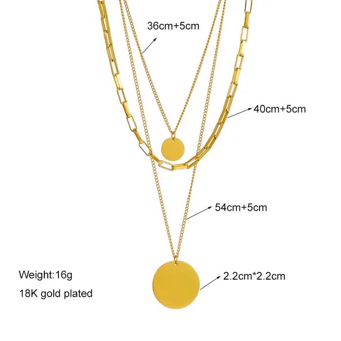 Pendentif rond en acier inoxydable couleur or pour femmes mode tracker d'humeur occasion spéciale colliers DIEYURO