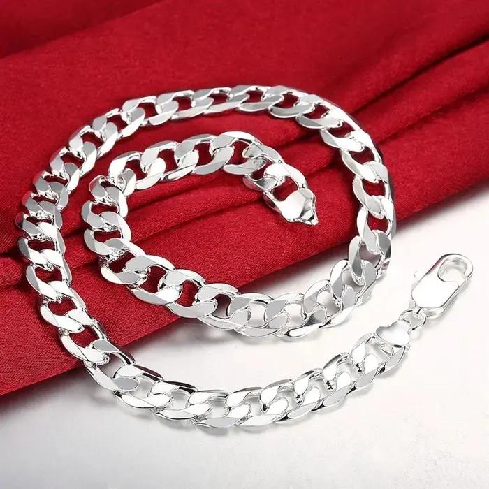 Collier en argent sterling 925 classique pour hommes bijou élégant pour soirée et événements spéciaux