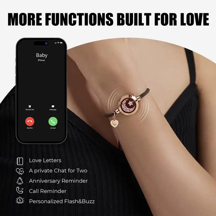 Bracelets lumineux et vibrants à distance Totwoo pour couples, cadeaux pour relations à distance, bracelet intelligent Soleil et Lune pour l'amour