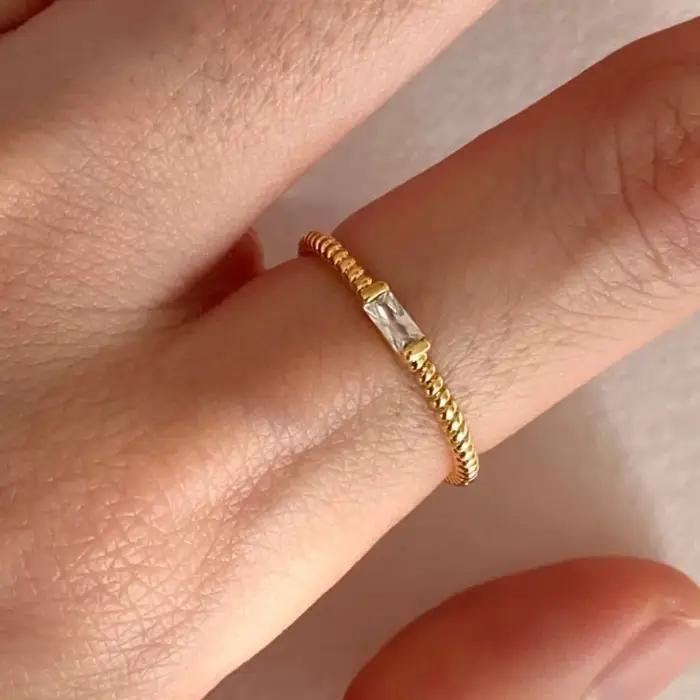 Bague de rencontre en argent Sterling 925, bagues carrées en Zircon pour femmes, accessoires de bijoux de fête élégants de fiançailles, vente en gros de bijoux