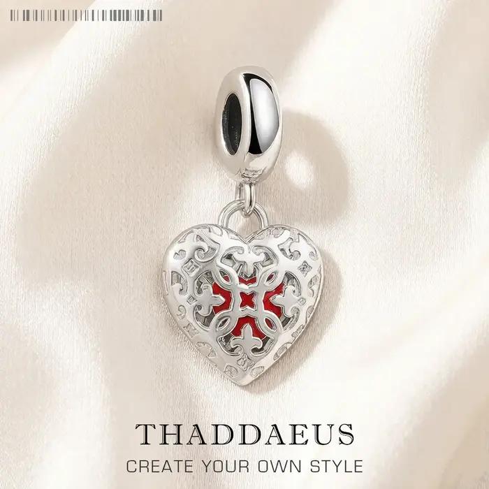 Médaillon coeur ornement pendentif à breloque 925 en argent Sterling cadeau romantique pour les femmes aiment les bijoux