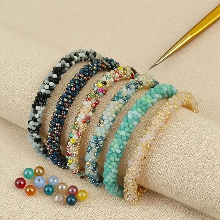 Bohème perles colorées femme Bracelet 6 couleurs petite perle de cristal doux décontracté brin Braslet fête Festival filles cadeau Joias