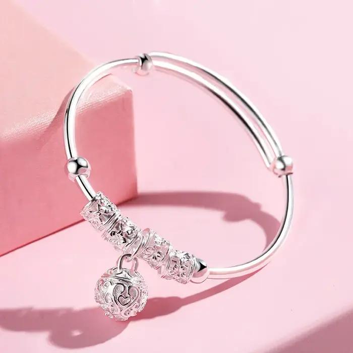 Bracelet cloche en argent Sterling 925 pour femmes
