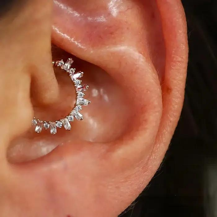 ROXI 925 argent Sterling micro incrusté zircon cubique Cartilage percé boucles d'oreilles pour femmes hommes Sexy corps nez anneau 1 pièce bijoux