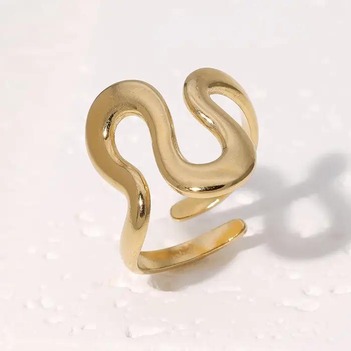 Bague ouverte étanche en acier inoxydable pour femmes