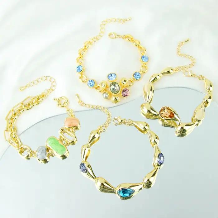 Bracelet en cristal coloré exquis