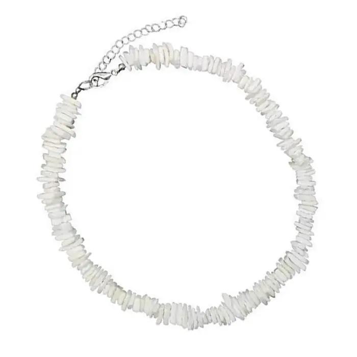 Collier de conque blanche pour femmes et hommes