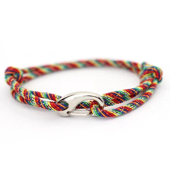 Bracelet marine à double couche en acier inoxydable pour homme et femme style décontracté occasionnellement marin élégant à offrir pour toutes les occasions