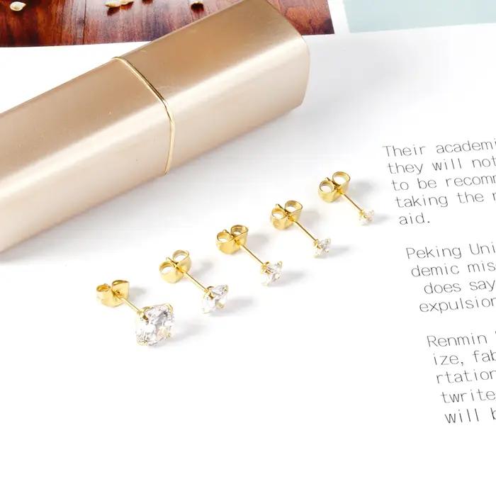 Boucles d'oreilles de luxe en cristal de zircon pour homme et femme modernes avec piercings cartilagineux anti-allergiques occasions spéciales