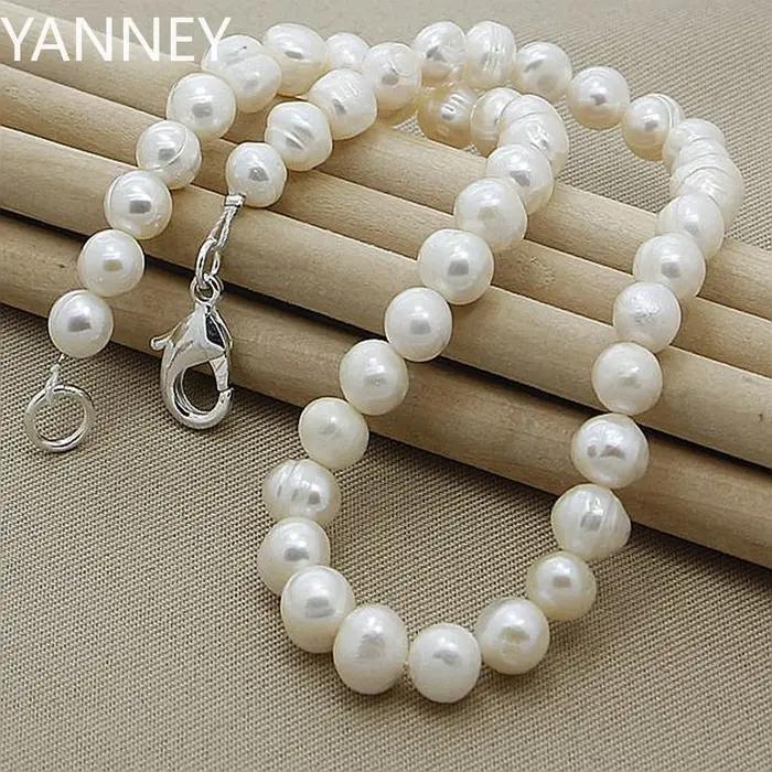 Collier de perles longues de haute qualité, bijoux en argent 925 pour femmes, collier de déclaration