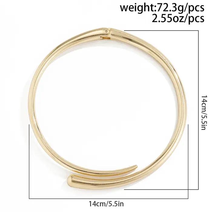 Collier ras du cou Punk Simple et Ir régulier Accessoires de Clavicule Réglables Collier Ras du Cou en Métal Lisse Cadeau de Fête pour Femmes Occasions Spéciales