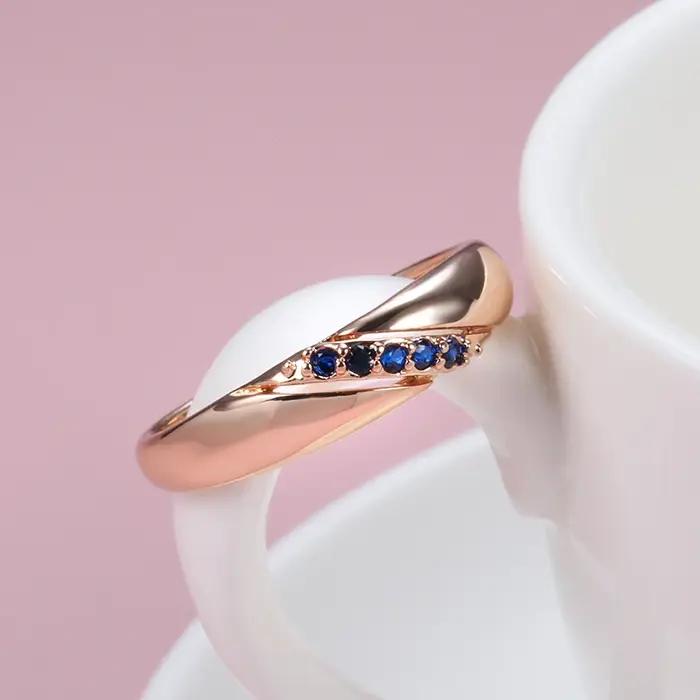 Kinel – bague de luxe Vintage en Zircon naturel bleu pour femmes