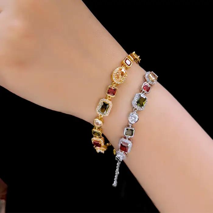 BeaQueen bohème géométrique multicolore cubique zircone pierre Bracelets pour femme à la mode danse fête bijoux accessoires B161