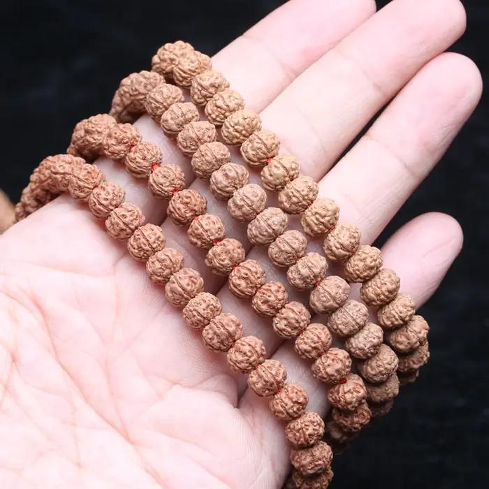 Bracelet de perles Rudrakhsa naturel Original du népal, Design IDY Vajra Bodhi