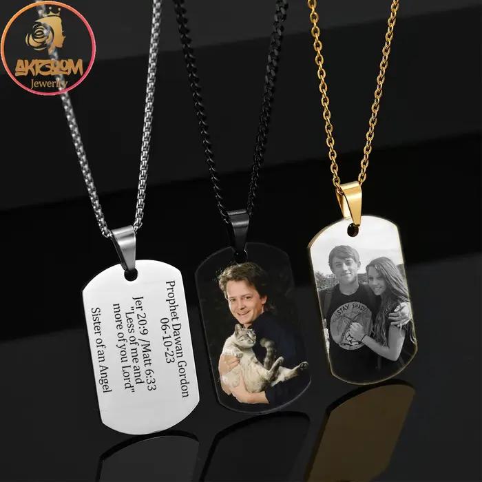 Collier personnalisé avec image de nom gravé