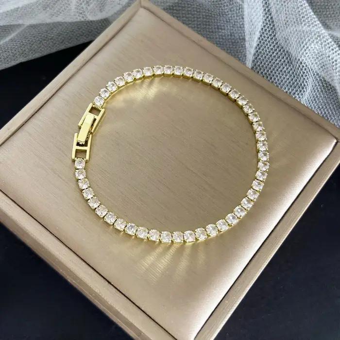 Bracelets de Tennis en acier inoxydable pour femmes