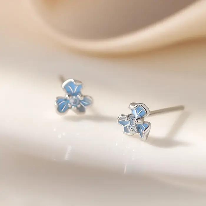 Boucles d'oreilles en argent Sterling 925 et Zircon pour femmes