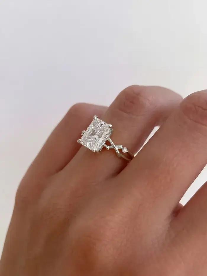 Bague rectangulaire en argent Sterling 925 pour femmes, anneau en Zircon exquis, à la mode, pour fia