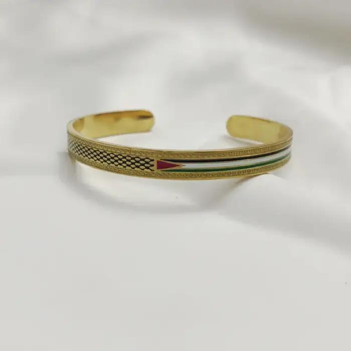 Bracelet Keffiyeh en acier inoxydable couleur argent