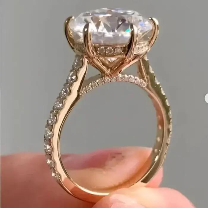 Bague en argent sterling 925 sertie de zirconium blanc classique pour femmes engagement fiançailles mariage occasions spéciales