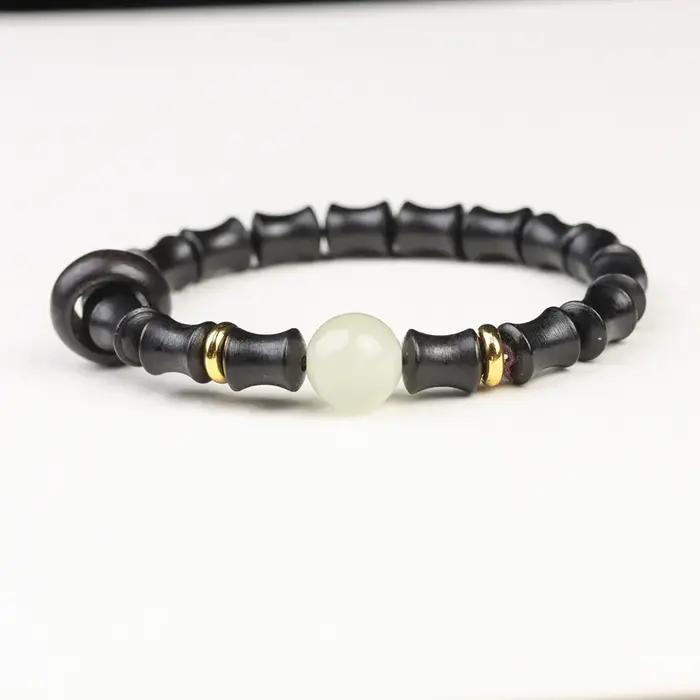 Bracelet articulé en bambou et ébène