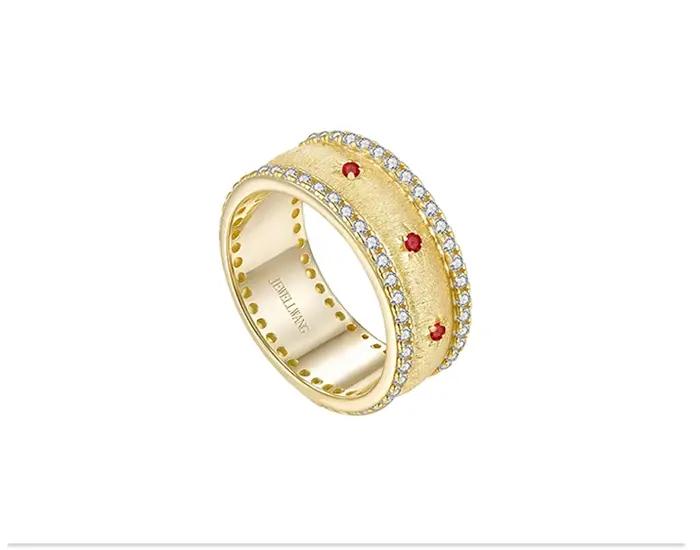 Bague en rubis cultivé en laboratoire JEWELLWANG