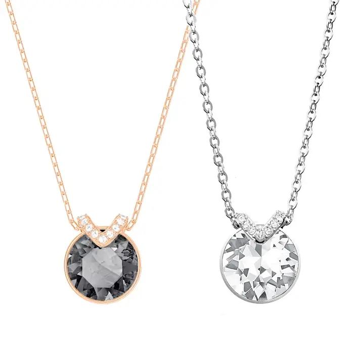 Collier romantique Bella V avec cristaux d'Autriche pour femmes, bijou de mariage, anniversaire et célébrations de Noël
