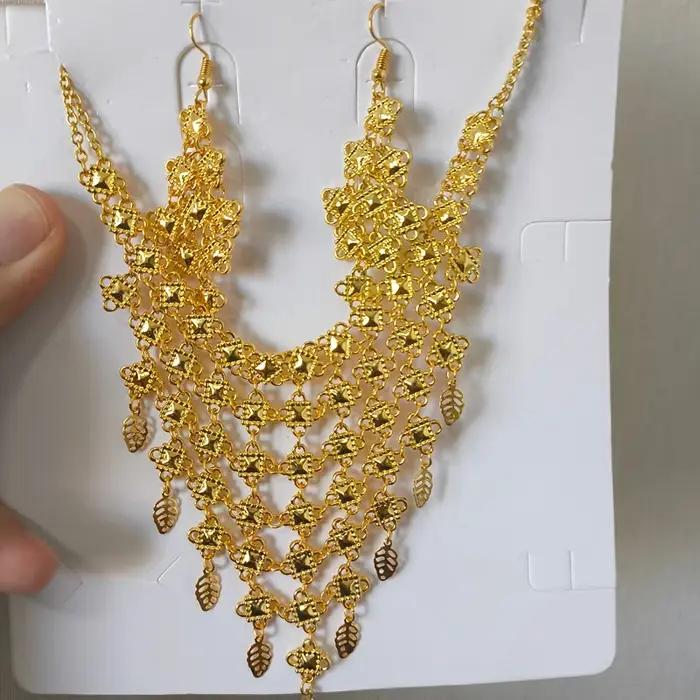 Parure de bijoux plaquée or 24 carats Fashion Dubai