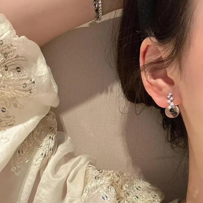 Boucles d'oreilles en perles rondes pour femmes