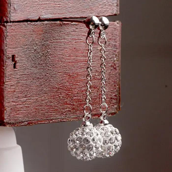 Boucles d'oreilles longues en argent sterling 925 romantiques et mignonnes pour femmes pour les mariages et autres occasions spéciales