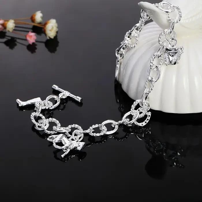 Bracelet Chaîne Cheval Vintage en Argent Sterling 925 pour Femmes et Hommes Occasions Spéciales Partie Mariage Noël Bureau
