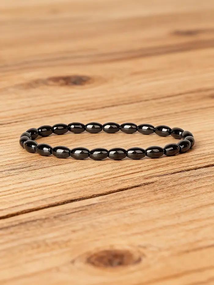 Bracelet en hématite, perles torsadées, pierre naturelle, chaîne minimaliste pour la Protection vigu