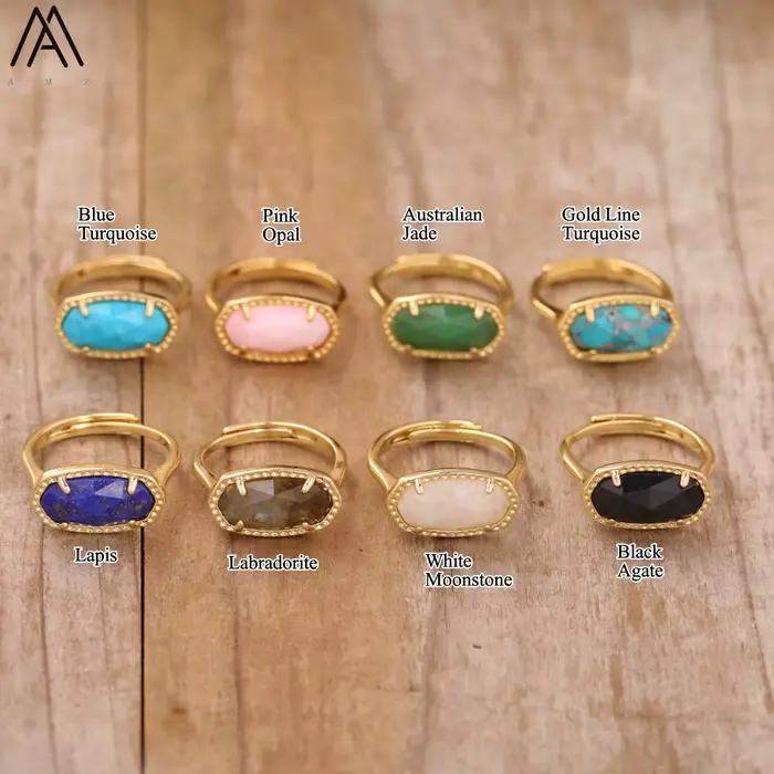 Bagues à griffes en or Lapis Lazuli pour femmes