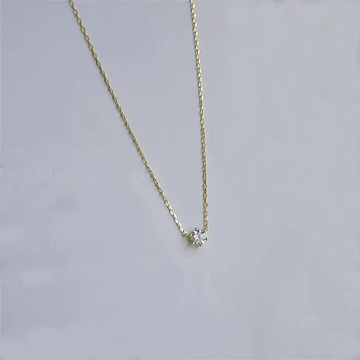 Collier SENLISSi en argent sterling 925 plaqué or avec zircon étincelant chaîne de clavicule bijoux de mariage pour femmes élégants et romantiques occasions spéciales