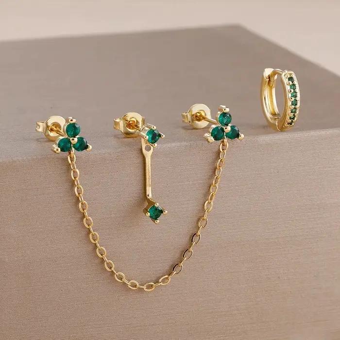 Ensemble de boucles d'oreilles de perçage pour femmes
