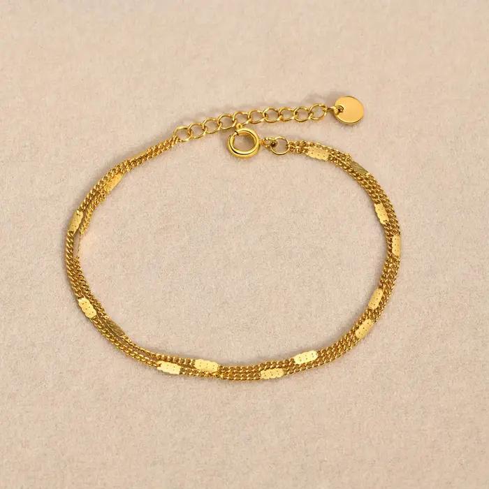 Bracelet en acier inoxydable doré cubain pour femme style moderne casual chic cadeau pour les occasions spéciales