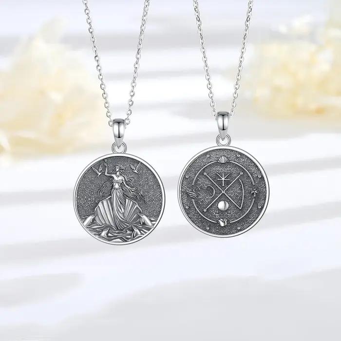AEONSLOVE 925 argent Sterling aphrodite déesse collier Vintage mythologie grecque pendentif bijoux païens cadeau spirituel pour les femmes