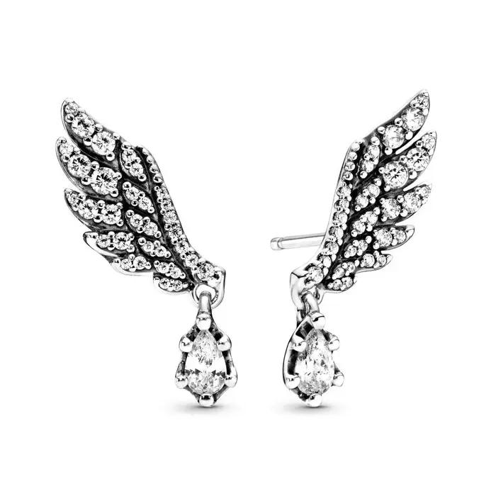 Boucles d'oreilles en argent sterling 925 classiques avec zirconium blanc pour femmes occasions spéciales elegance cadeau festif