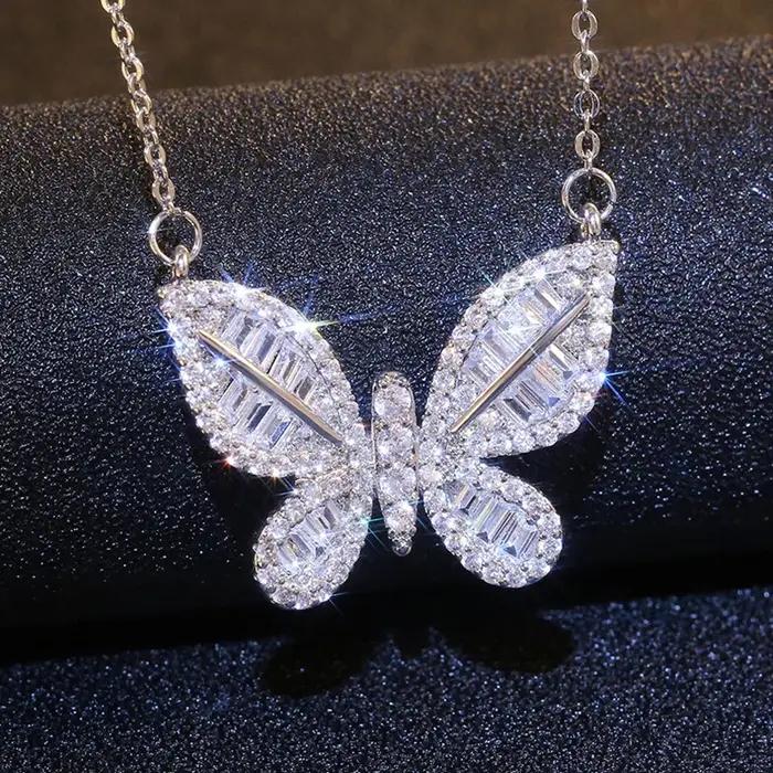 Ins-Collier de Luxe en Forme de Papillon pour Femme