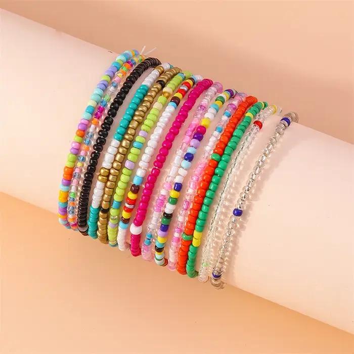 Bracelet bohème fait main coloré avec perles pour femmes et filles
