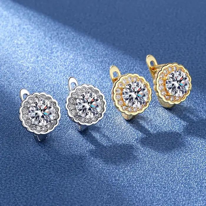 Boucles d'oreilles en argent Sterling 925 et zircone